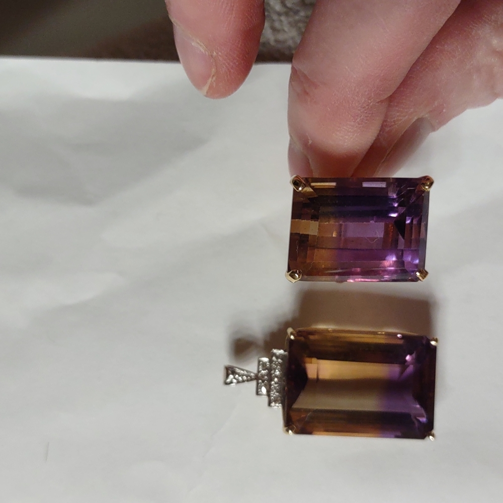 Ametrine ring 14kt yellow gold Large Statement Ring - Picture 16 of 17